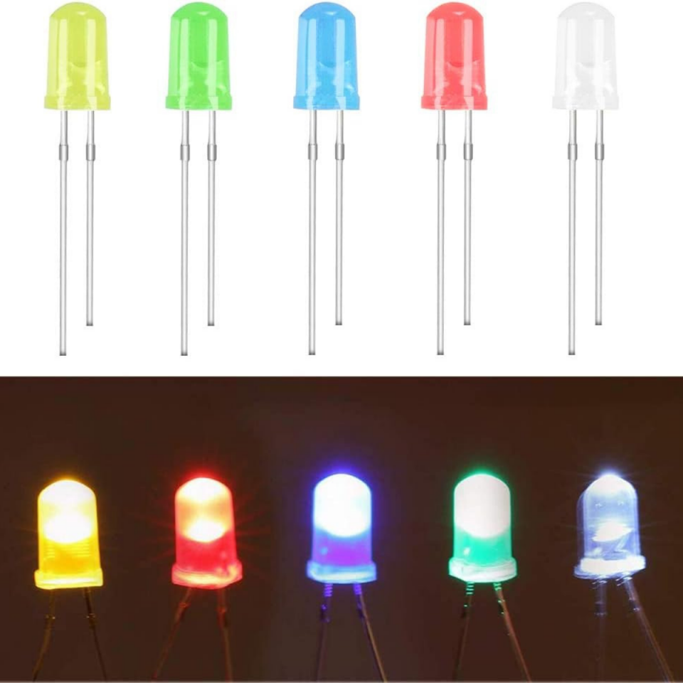 5 mm Led Paketi - Mavi Sarı Turuncu Yeşil Beyaz Kırmızı - 5 Adet