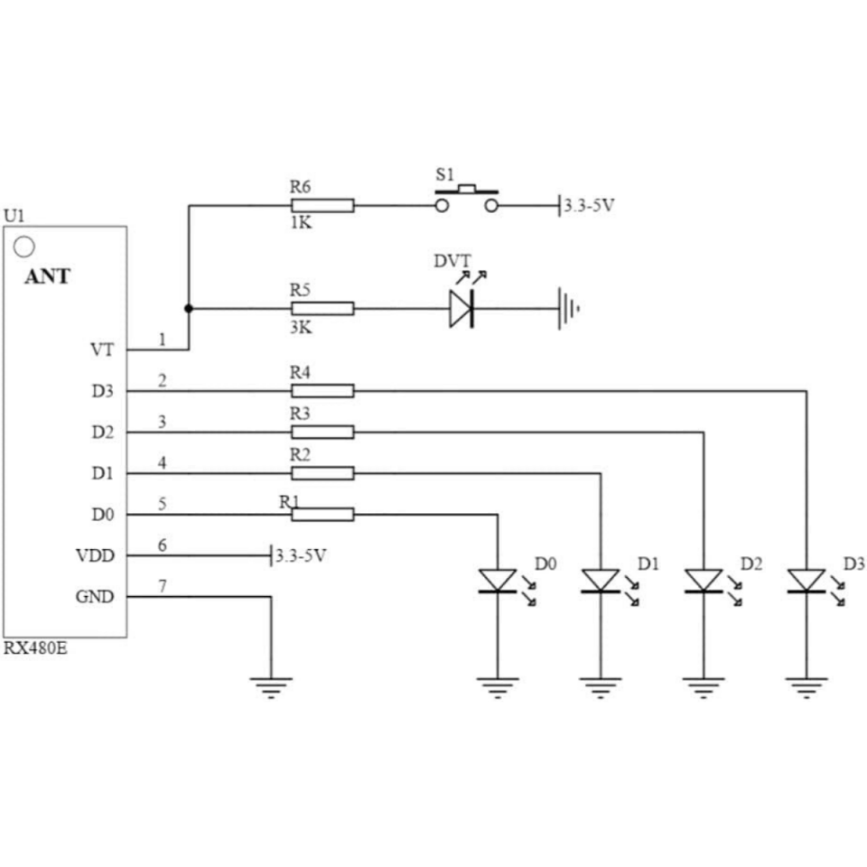 RX480-E 433MHz RF Alıcı Modülü