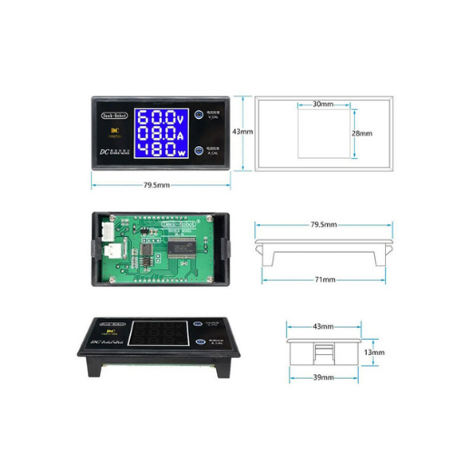 0-100V 10A 1000W Voltmetre Ampermetre Wattmetre