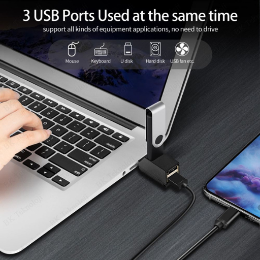 3 Port Mini Tasarım USB 2.0 Çoğaltıcı Hub